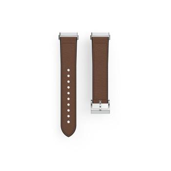 Armband für Fitbit Versa 3/Sense, Armband aus Leder und Silikon, braun - Hama