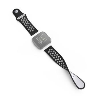 Sportarmband für Fitbit Versa 2/Versa (Lite), atmungsaktives Armband, schw. - Hama