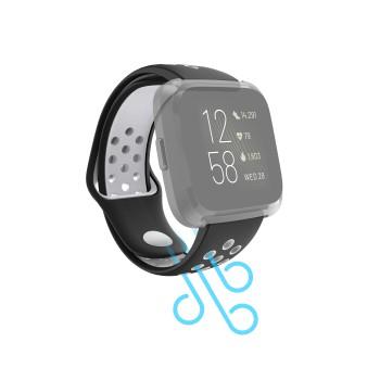 Sportarmband für Fitbit Versa 2/Versa (Lite), atmungsaktives Armband, schw. - Hama
