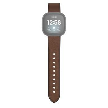 Armband für Fitbit Versa 3/Sense, Armband aus Leder und Silikon, braun - Hama
