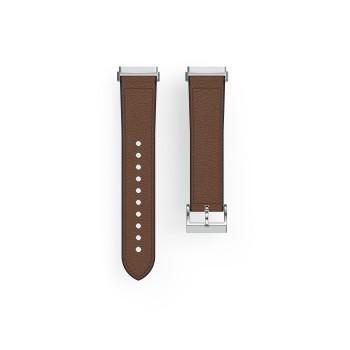 Armband für Fitbit Versa 3/Sense, Armband aus Leder und Silikon, braun - Hama
