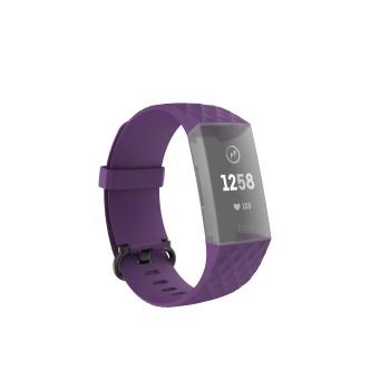 Armband für Fitbit Charge 3/4, Ersatz-Armband, universell, lila. - Hama