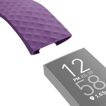 Armband für Fitbit Charge 3/4, Ersatz-Armband, universell, lila. - Hama