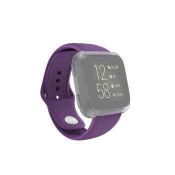Armband für Fitbit Versa 2/Versa (Lite), Ersatz-Silikonarmband, lila - Hama