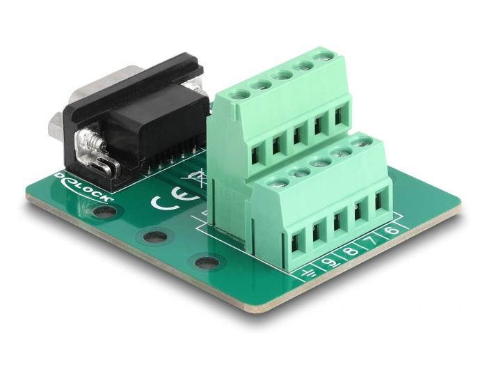 Delock D-Sub 9-Pin-Stecker auf Klemmenblock für DIN-Schiene - Delock