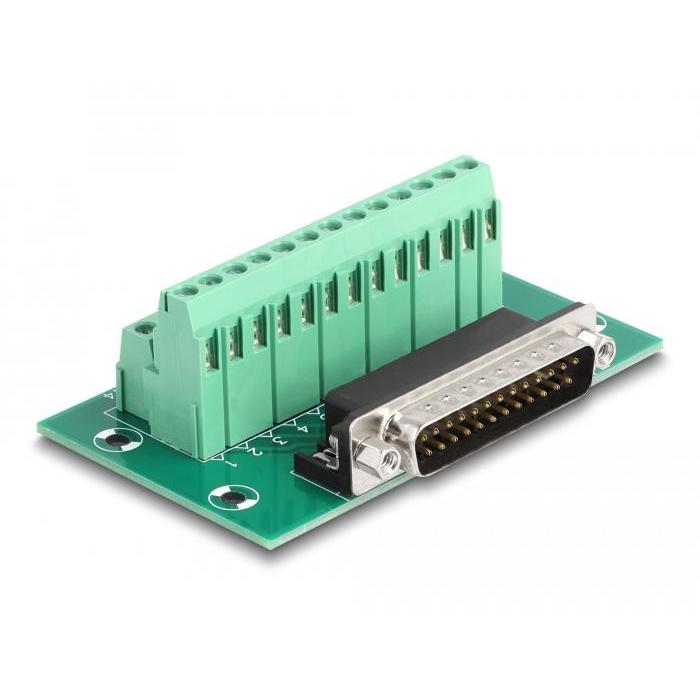 D-Sub 25-Pin-Stecker auf Klemmenleiste für DIN-Schiene - Delock