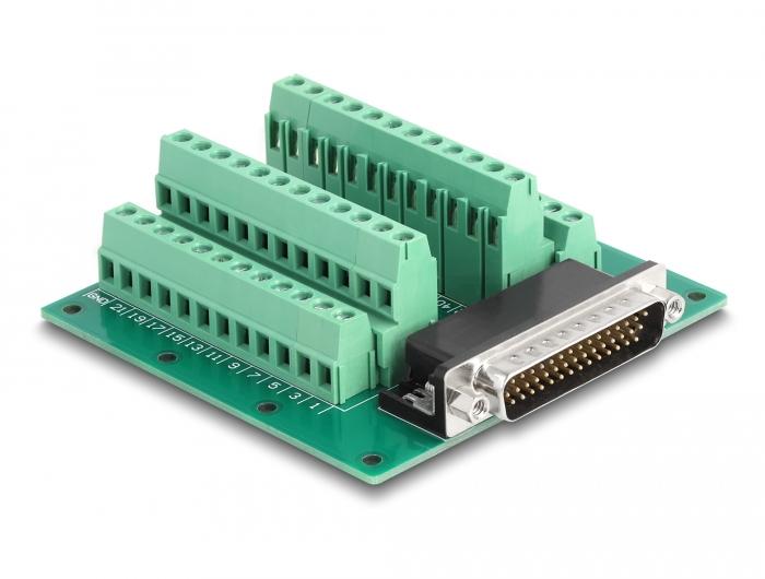 Delock D-Sub HD 44-polig Stecker auf Klemmenblock für DIN-Rail - Delock
