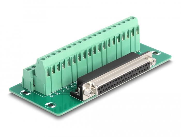 Delock D-Sub 37-polig auf Klemmenblock für DIN-Rail