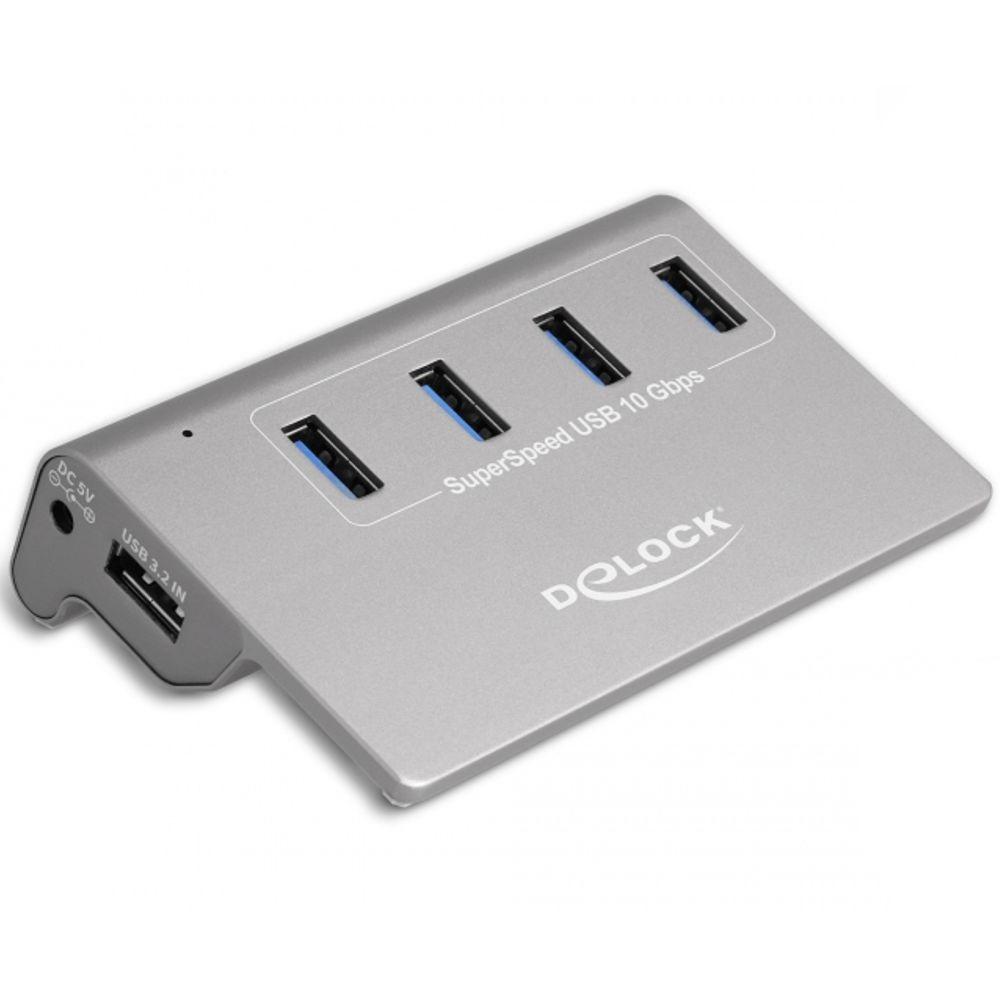 Delock USB 3.2 Gen 2 Hub mit 4 USB Typ-A Anschlüssen