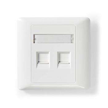 Netzwerk-Keystone-Frontplatte Frontplatte RJ45 2 Port(s) ABS Weiß - Nedis