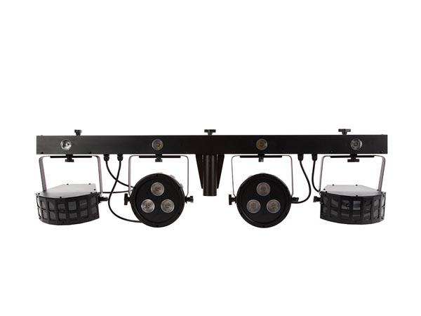 KOMPAKTE DJ-LICHT-SET - 2 LED-PAR + 2 DERBY - HQ-Power