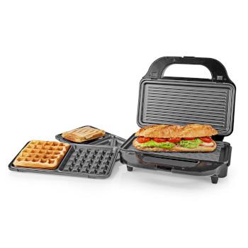 Multi-Grill Grill / Sandwich / Waffel 900 W 28 x 15 cm - Nedis