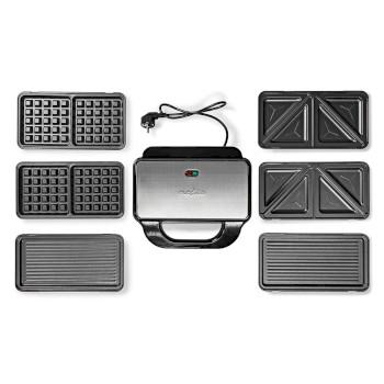 Multi-Grill Grill / Sandwich / Waffel 900 W 28 x 15 cm - Nedis