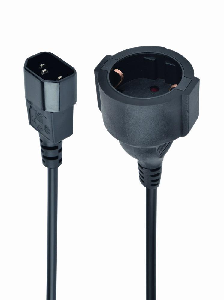 Erdungssteckeradapter (Schuko/C14), 0,15 Meter