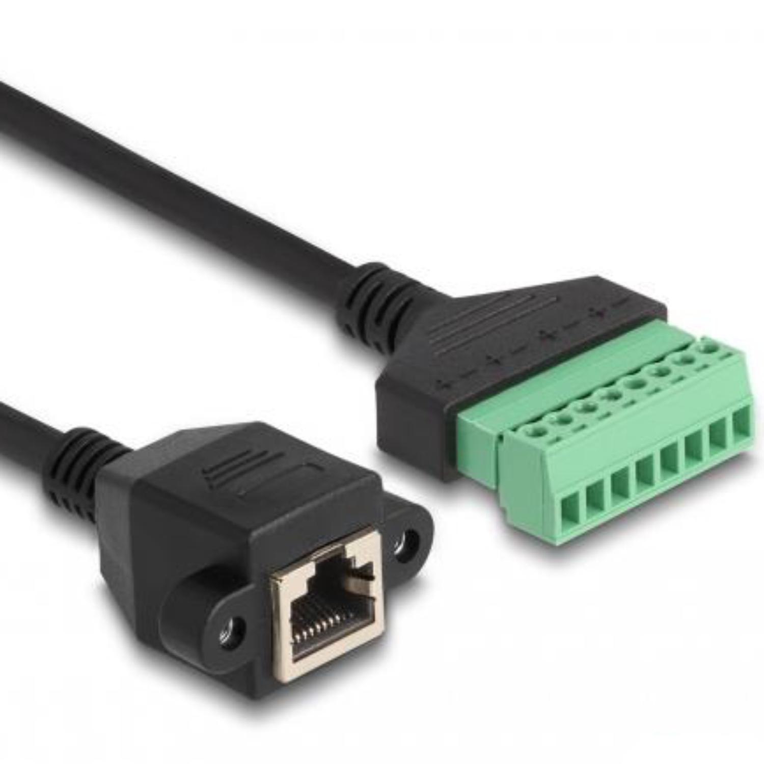 Delock RJ45 Cat.6 Kabel, 1 m, Stecker-Klemmenblok. - Delock