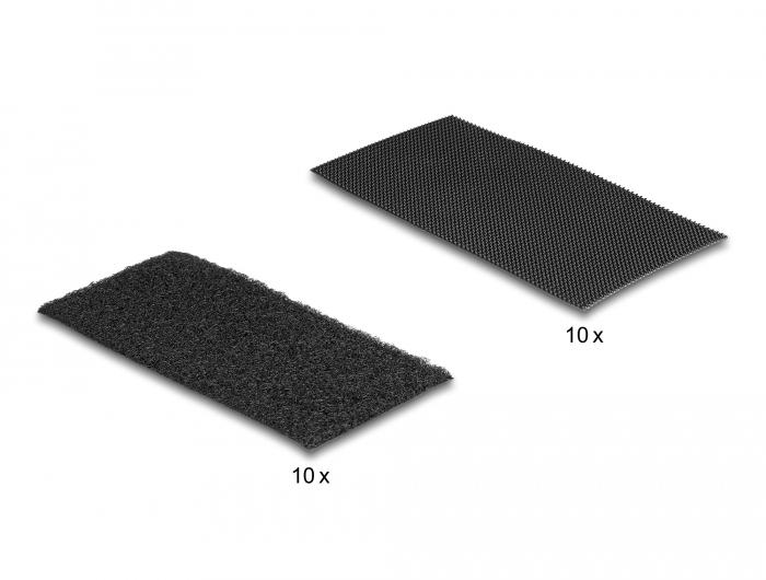 Delock Klettpad selbstklebend mit Haft- und Flauschpad L 100 x B 50 mm Set - Delock