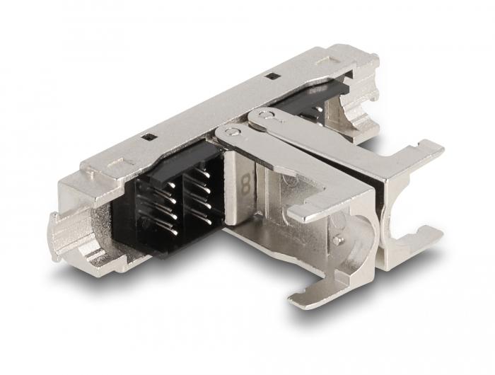 Delock RJ45 Verbinder LSA zu LSA mit Knickschutztülle Cat.8.1 werkzeugfrei - Delock
