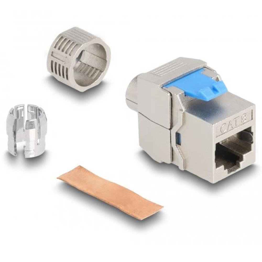 Delock Keystone Modul RJ45 Buchse zu LSA Cat.8.1 werkzeugfrei - Delock