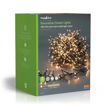 Dekorative Beleuchtung Cluster 768 LEDs Warmweiß 5,60 m Licht - Nedis