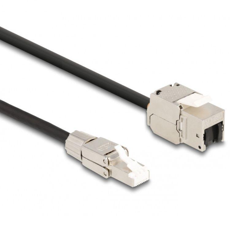 Delock Kabel RJ45 Stecker feldkonfektionierbar zu Keystone Modul RJ45 Buch - Delock