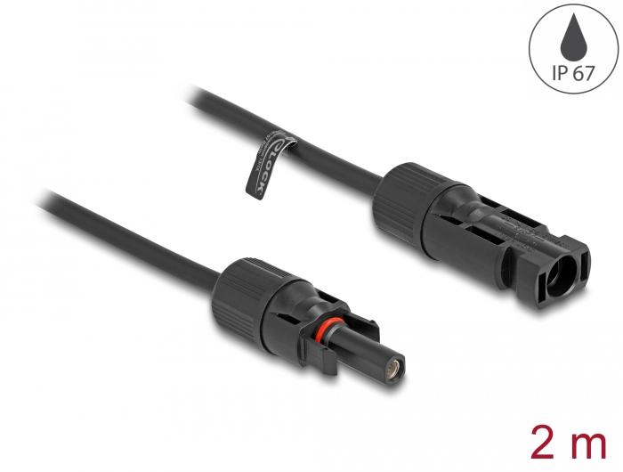 Delock MC4 Solarkabel 4 mm² Stecker zu Buchse 2 m schwarz - Delock