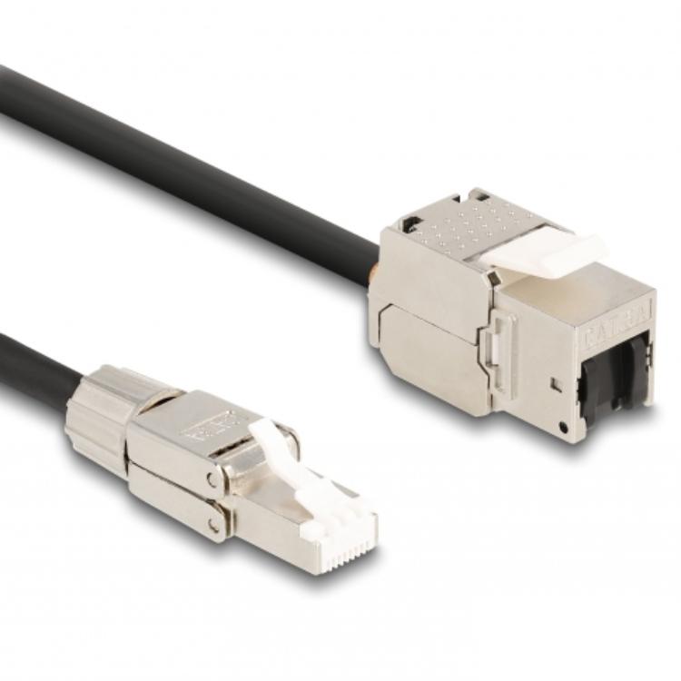 Delock RJ45 zu Keystone, 25cm Cat.6A S/FTP - Delock