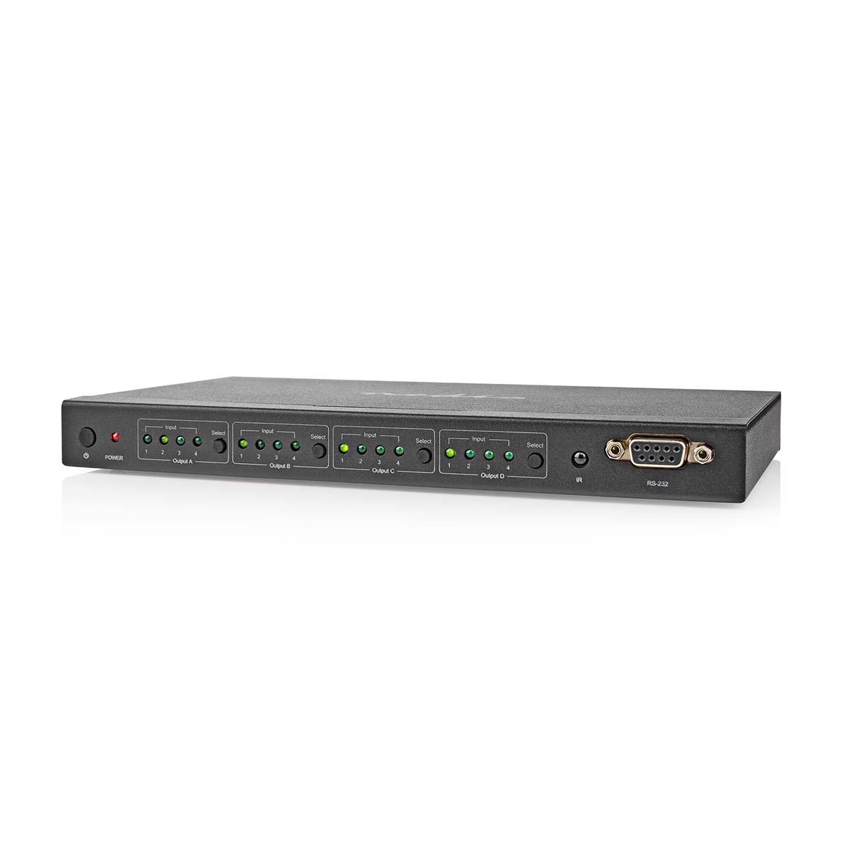 HDMI™ Matrix-Switch 4 x 4-Port(s) DC Power / 1x RS232 / 4x - Nedis