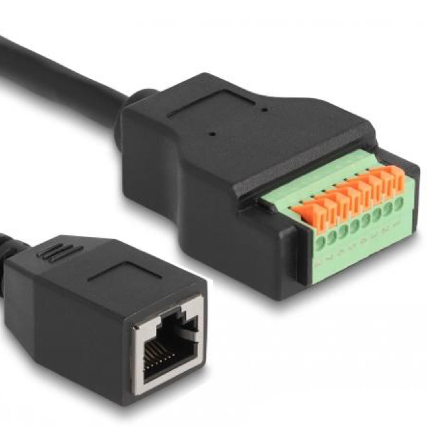 Delock RJ45-Kabel Cat.5e-Buchse auf Klemmenblockadapter mit Druckknopf 1 - Delock