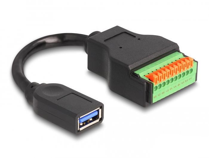 Delock USB 3.2 Gen 1-Kabel Type-A Buchse auf Anschlussklemmleistenadapter mit Platine - Delock