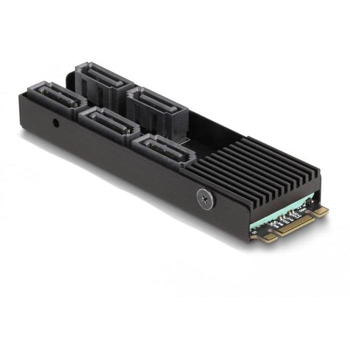 Delock Konverter M.2 2280 Key B+M Stecker zu 5 x SATA mit Kühlkörper - Delock