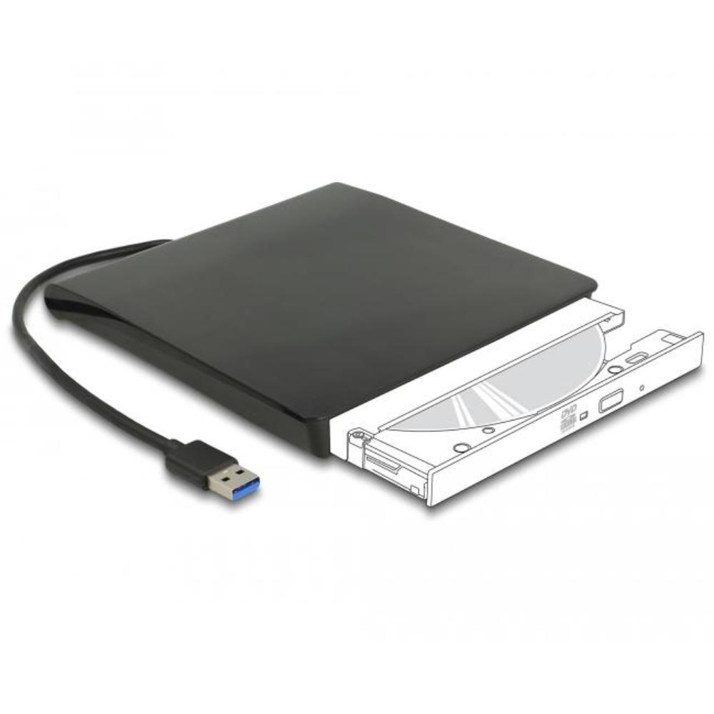 Delock Externes Gehäuse für 5,25″ Slim SATA Laufwerke 12,7 mm zu Super