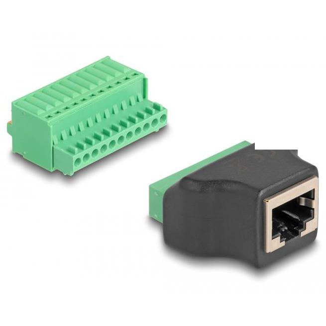 Delock RJ50 zu Klemmenblockadapter mit Druckknopf