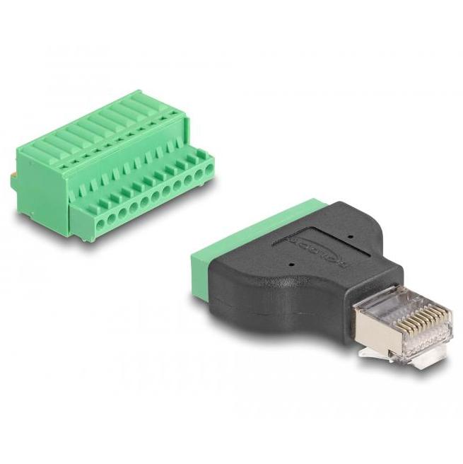 Delock RJ50 zu Klemmenblockadapter mit Druckknopf