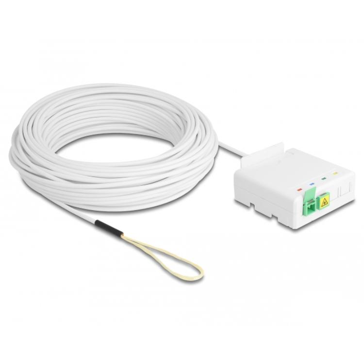 Delock Glasfaser-Anschlussbox 2 x SC/APC Simplex mit Installationskabelset 40 m