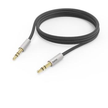 Aux-Kabel „AluLine“ 3,5-mm Klinke – 3,5-mm Klinke, 2,0 m, silber/schwarz - Hama