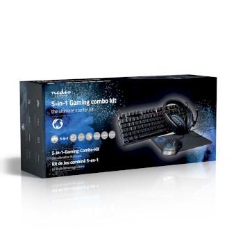 Gaming Combo Kit 5-in-1 Tastatur, Kopfhörer, Maus und Mauspad - Nedis