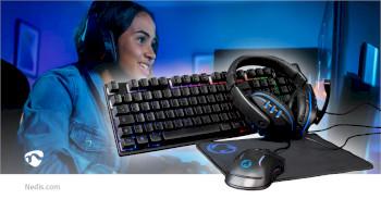 Gaming Combo Kit 5-in-1 Tastatur, Kopfhörer, Maus und Mauspad - Nedis