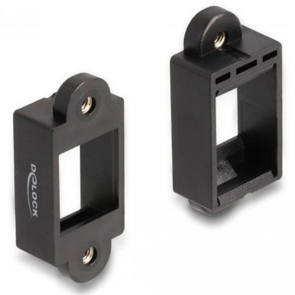Delock Keystone Halterung für Einbau mit Schraubanschluss schwarz - Delock