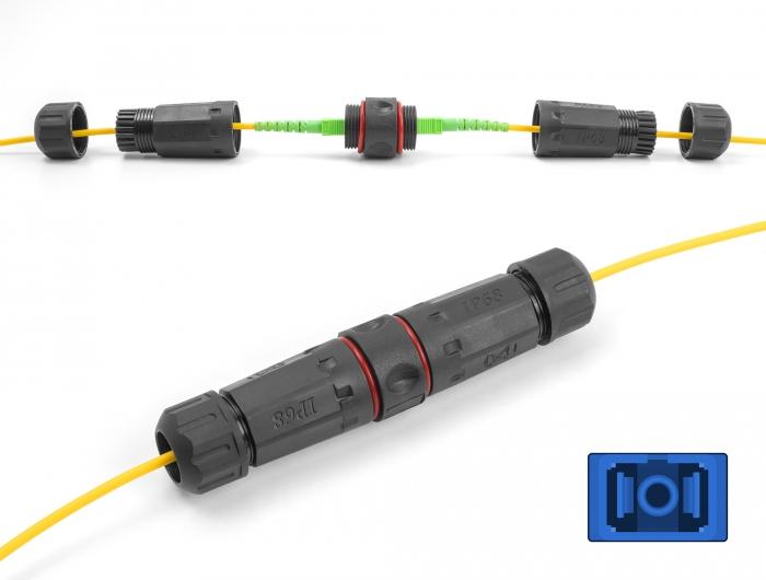 Delock Glasfaser-Kabelverbinder SC Simplex-Steckverbindung zu SC Simplex-Steckverbindung UPC wasserdicht