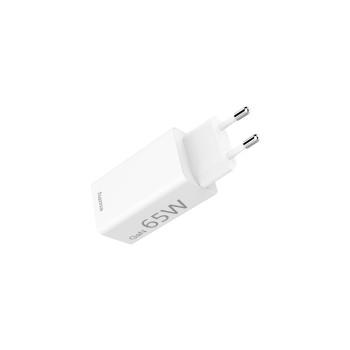 Schnelllader, GaN, 1x USB-C PD, 1x USB-A QC, Mini-Ladegerät, 65 W, weiß - Hama