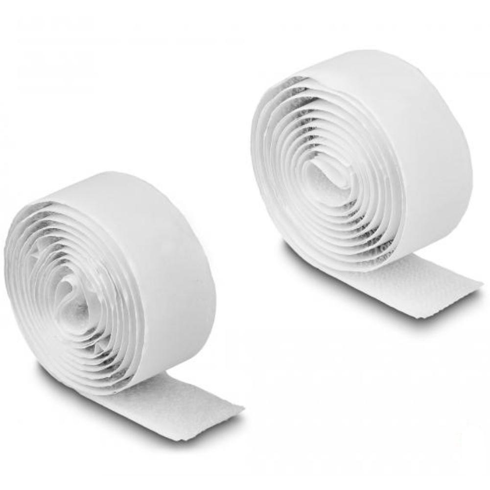 Delock Klettband selbstklebend mit Haft- und Flauschband L 1 m x B 20 mm w
