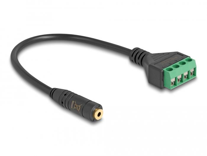 Delock Kabel 2.5mm Jack auf Terminal, 20 cm