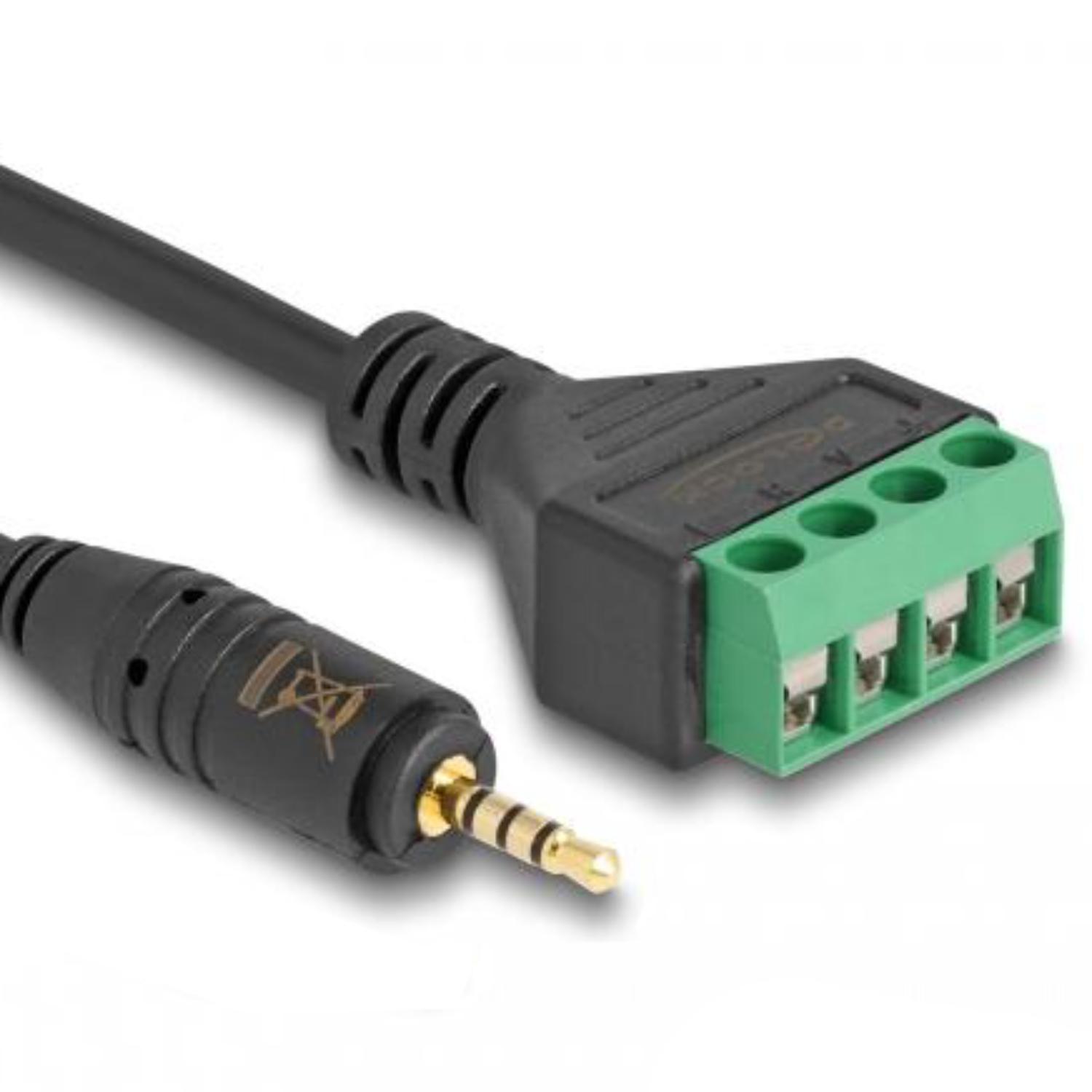 Delock Kabel 3,5 mm Jackplug zu Klemmenblock, 20 cm