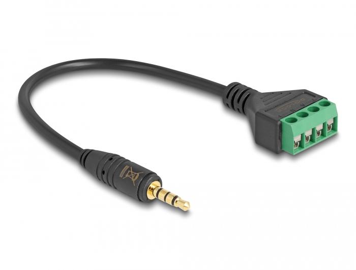 Delock Kabel 3,5 mm Jackplug zu Klemmenblock, 20 cm