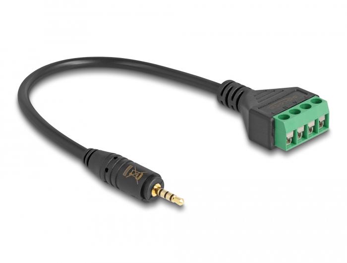 Delock Kabel Jackstecker 2,5 mm 4-polig auf Klemmenblockadapter 20 cm