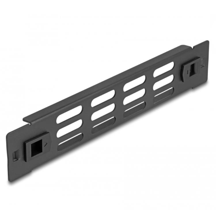 Delock 10″ Netzwerkgehäusepanel mit Belüftungsschlitzen werkzeuglos 1 HE