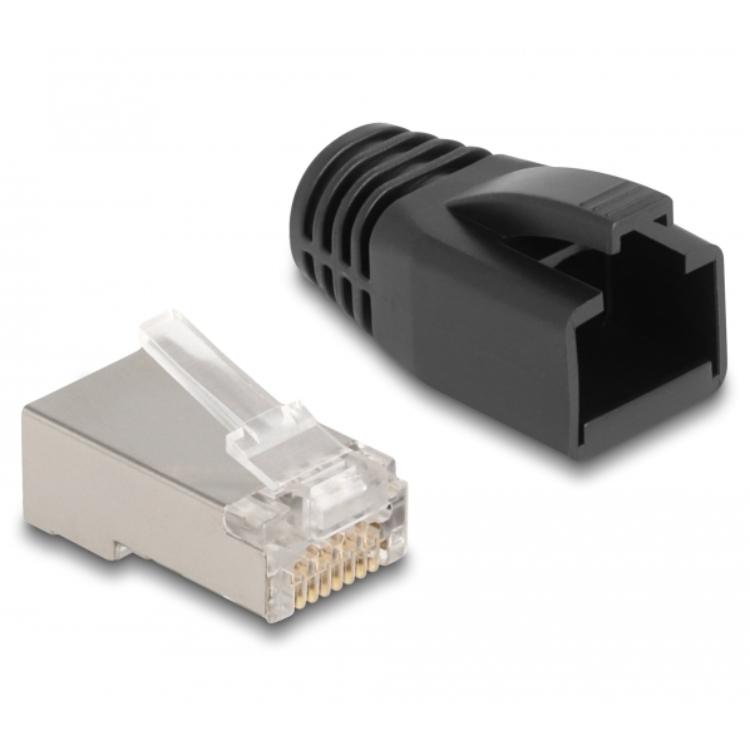 Delock RJ50 Modularer Stecker Cat.5e mit Knickschutztülle 25er Set