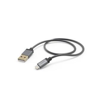 Ladekabel Metal, USB-A - Lightning 1,5 m, Metallgehäuse, Anthrazit - Hama