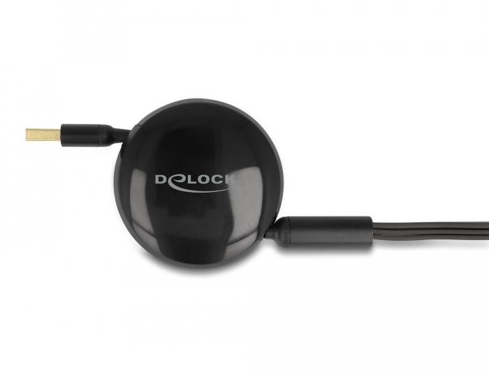 Delock USB Aufroll-Ladekabel 3 in 1 Typ-A auf Micro USB / 2 x USB Type-C™