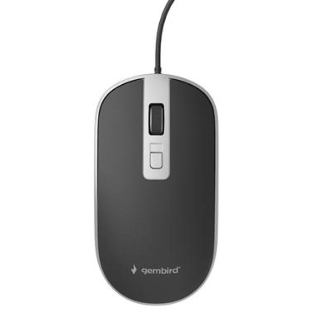 Gembird Maus OPT WIRED 4 Tasten USB schwarz/silber - Gembird